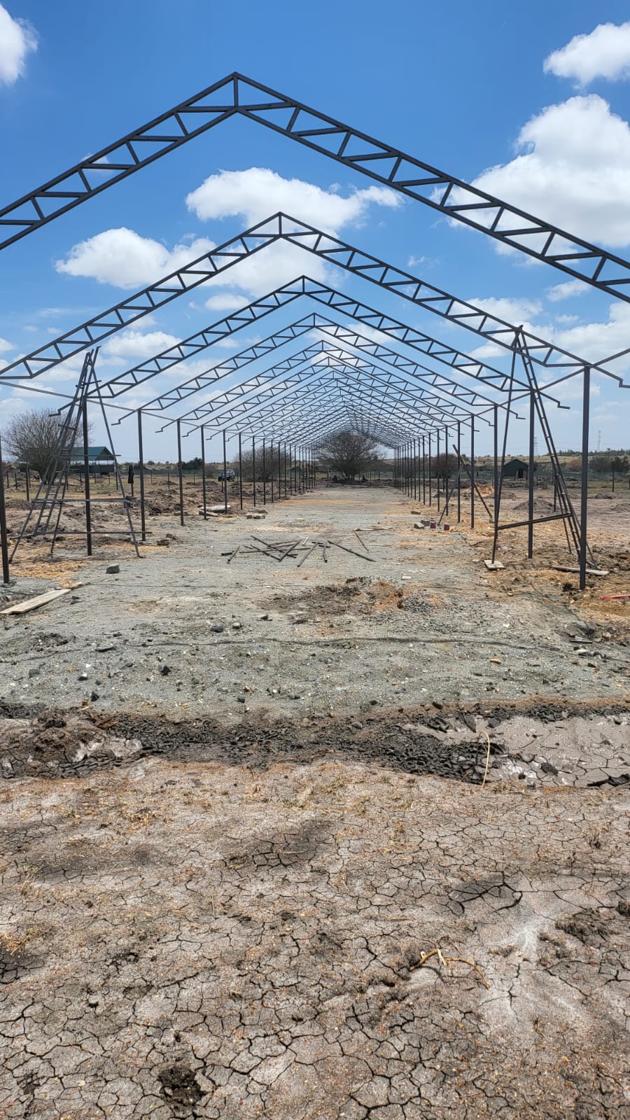 Steel frame for warehouse and godown construction