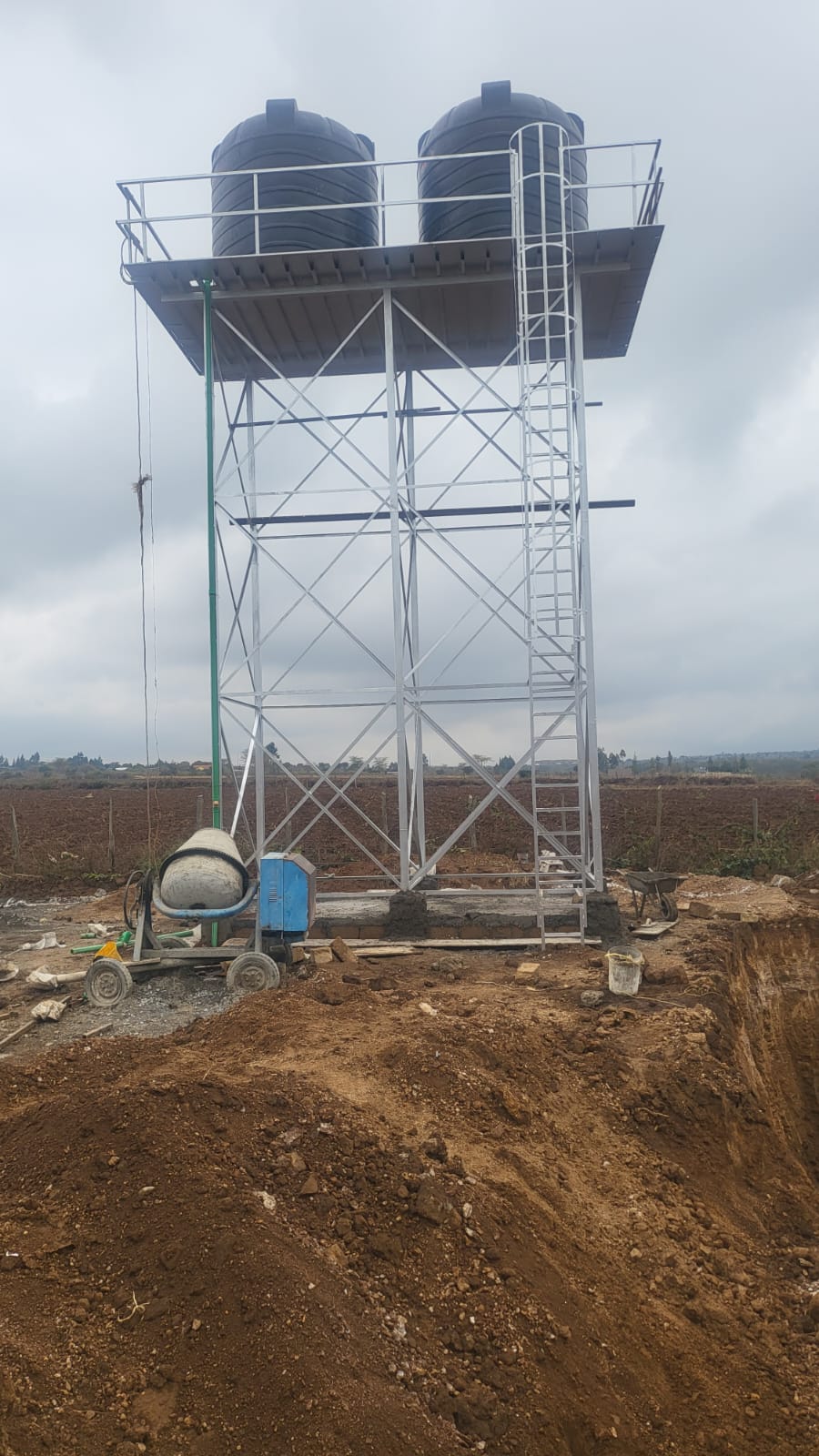 Steel water tower infrastructure
